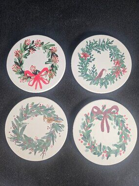 Vintage Holiday Charm Now Designs Absorbent Ceramic Coaster Coaster Set of Four